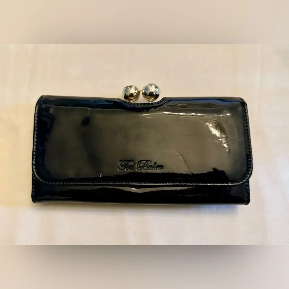 Ted Baker Bobble Matinee Patent Leather Wallet Pup Dog Print